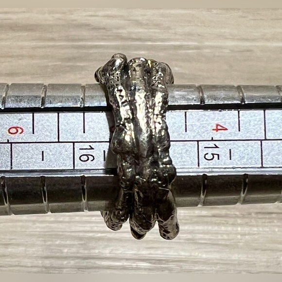 Stephen Dweck Diamonds Sterling Silver & Gold Triple Fortuna Branch Ring, Size 5 - Picture 10 of 10